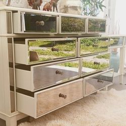Hayworth White And Mirror Dresser, Delivery