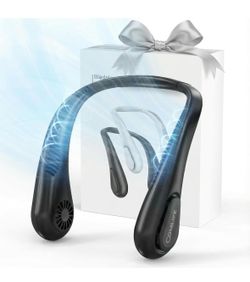 Brand New, Portable Bladeless Neck Fan Rechargeable Black Cooling Fan