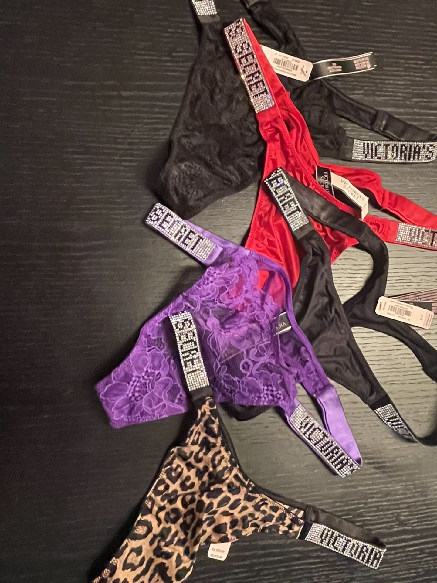 Victoria's Secret VS shiny Panties/ Thongs 5 Pairs for Sale in