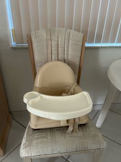 Beige Baby Booster Seat with Tray