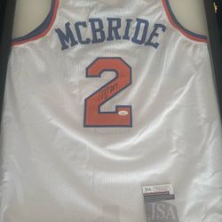 Miles “Deuce” McBride Signed Jersey In Display With JSA Cert