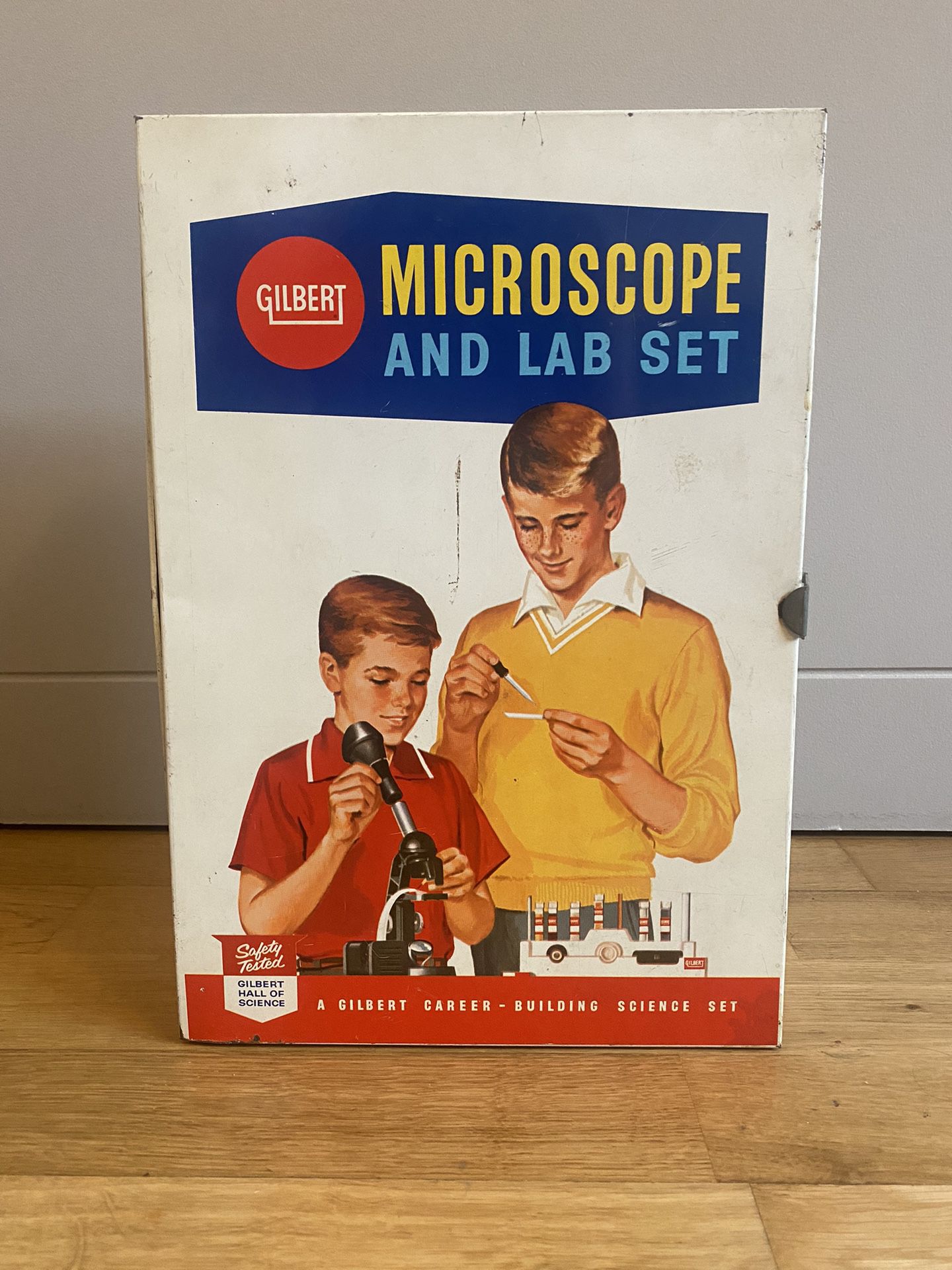 Gilbert microscope And Lab Set, Vintage Science Toy In Tin Box 