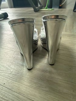 Paris Texas Lidia metallic leather mules