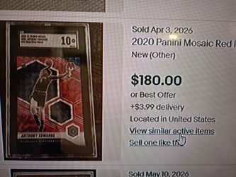 2020 Panini Mosaic Anthony Edwards #261 (Red Reactive Prizm)