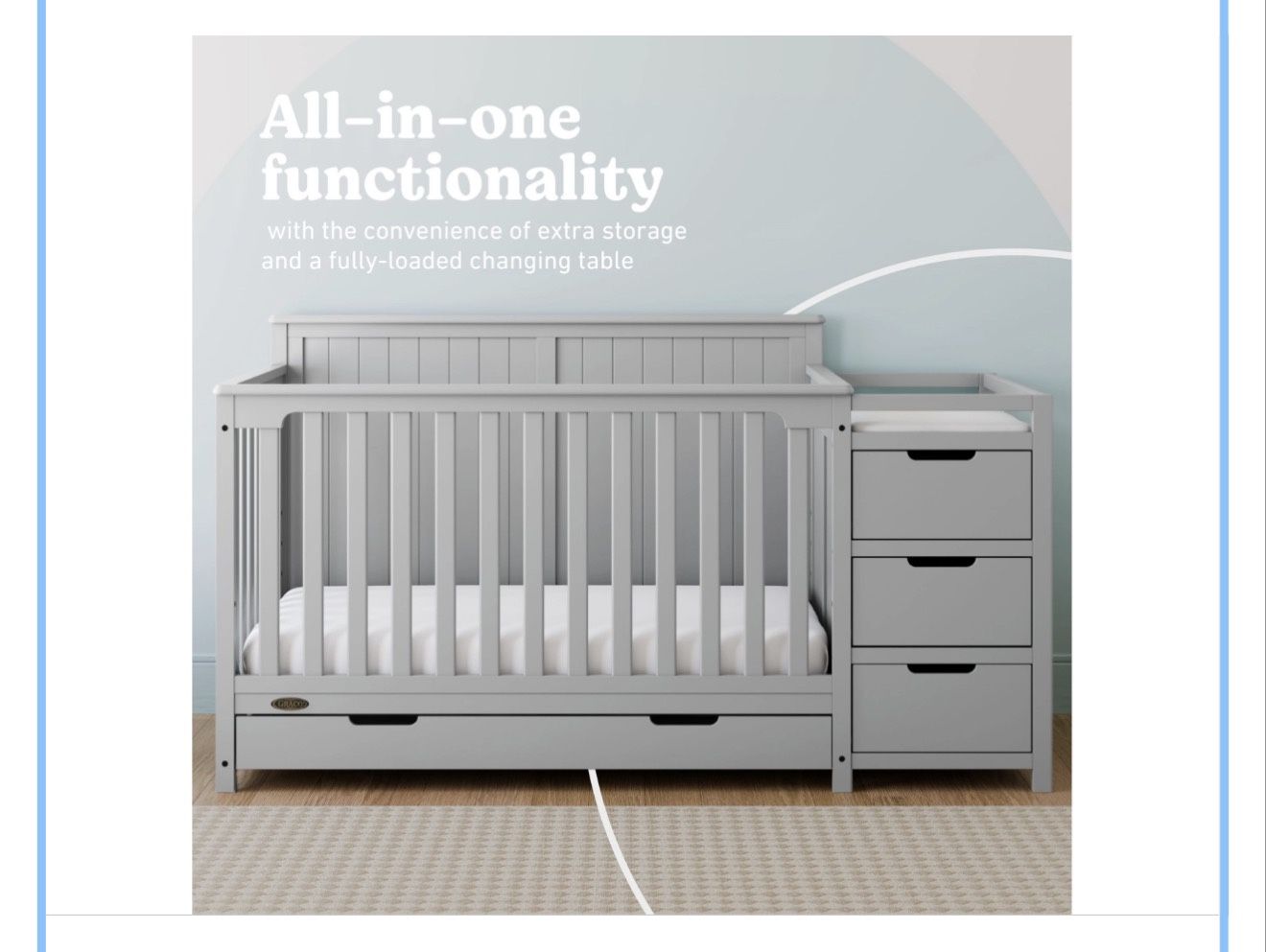 Graco 5-in-1 Convertible Crib And Changer / Graco Ultra Premium 2-in-1 Crib And Toddler Mattress