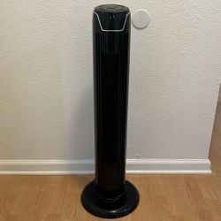 36-in 230 -Volt 3 -Speed Indoor Black Oscillating Tower Fan with Remote