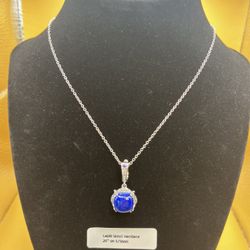 Lapiz Lazuli Pendent In 925 Silver. 