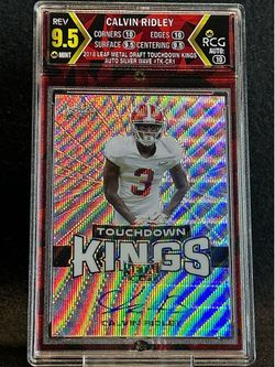 2018 Leaf Metal Draft 🔥 Calvin Ridley 🔥 TD Kings Auto Silver Wave Rookie RCG 9.5 Mint 💎 - Jacksonville Jaguars / Tennessee Titans