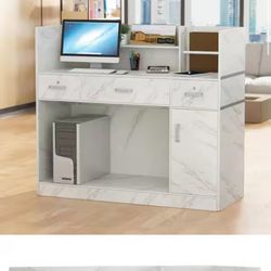 Marble White Receptionist Desk