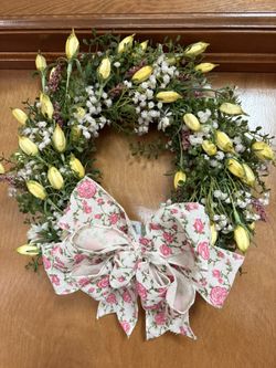Floral Wreath With Bow