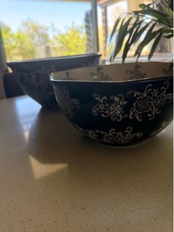 Blue Harbor Black and White bowls