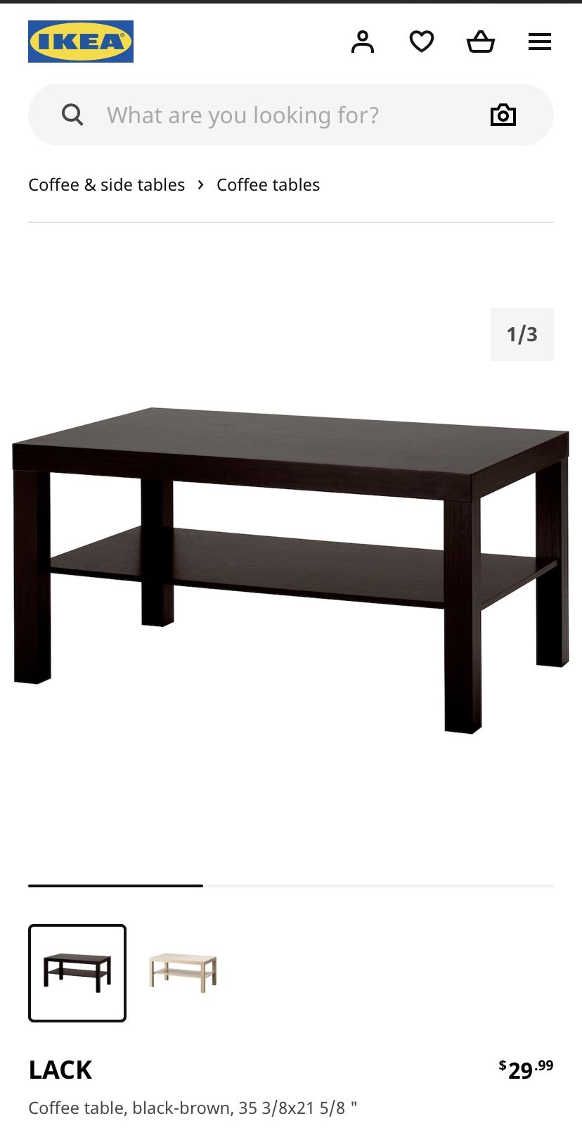 Ikea Lack Coffee Table Black-Brown