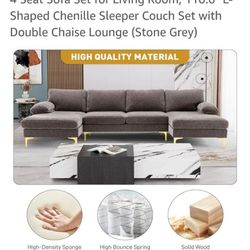 Gray U  SHAPED COUCH