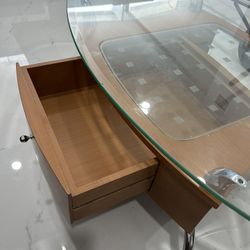 Glass Top Oval Coffee table