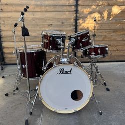 Pearl Export Standard 5 Piece Drum Set Burgundy