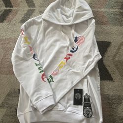 Chrome Hearts White Multicolor Cross Cemetary Hoodie