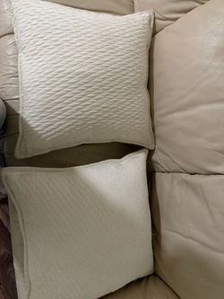Cream Textured Throw Pillows Set of 2