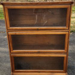 Bookcase with Flip-Up Glass Doors