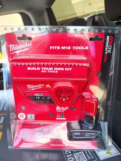 Milwaukee M12 red lithium XC4.0 battery and charger kit