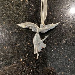 Silver Angel Brooch or Tree Hanging Ornament