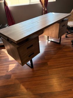 6ft light grey desk