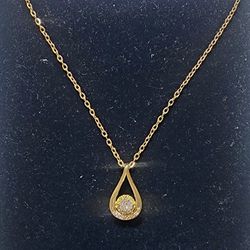 White Sapphire Teardrop Necklace & Pendant