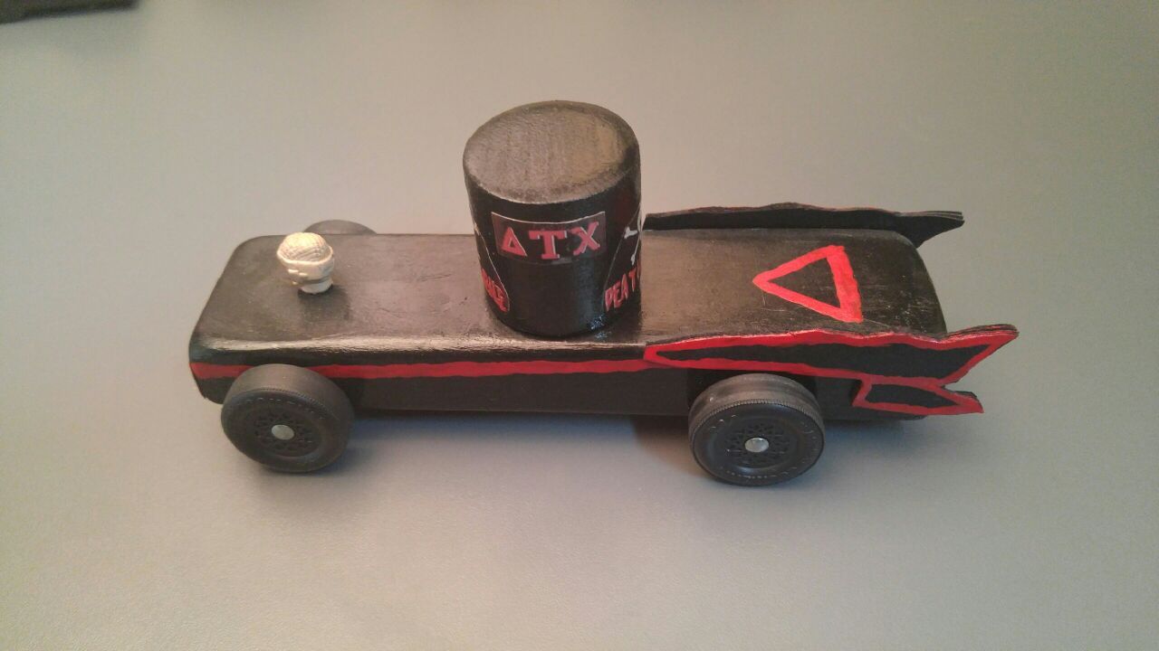 Boy / Cub Scouts Pinewood Derby car (Deathmobile)