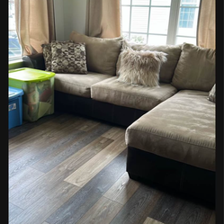 Brown micro fiber couch