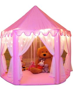 Princess Tent Girls Large Playhouse Kids Castle Play Tent with Star Lights Toy for Children
