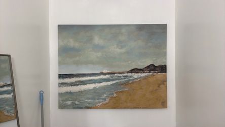 Large coastal, beach canvas print/painting