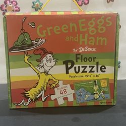 DR SEUSS - GREEN EGGS AND HAM 48 PIECE FLOOR PUZZLE!  BRAND NEW SEALED PUZZLE