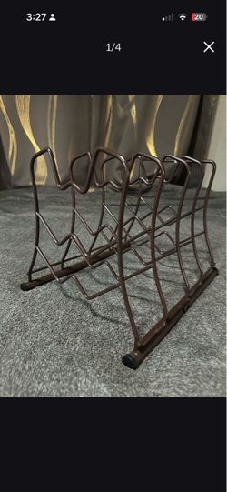 Bronze Metal File Organizer / Mail Sorter Desk Racket