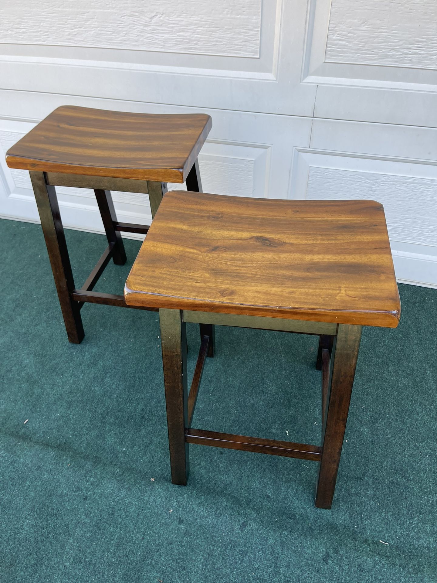 2 WOOD STOOLS ($30.00 FOR BOTH)
