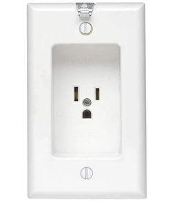 Leviton 688-W Clock Hanger Receptacle 15A 125V White - New