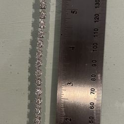 5 Carat Diamond bracelet . 10k white Gold  Solid Heavy 