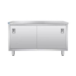 30" x 60" Stainless Steel Enclosed Table  with sliding Doors and Adjustable Midshelf 