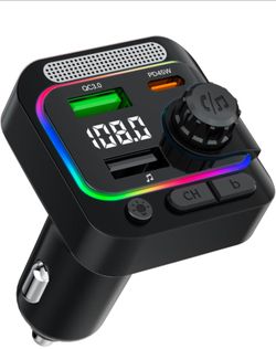 63W FM Transmitter Bluetooth Car Adapter, Wireless FM Bluetooth Transmitter