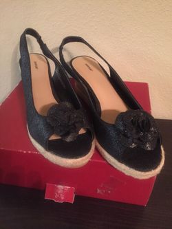 Wedge open toe shoes