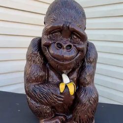 Gorilla Holding Banana. Statue
