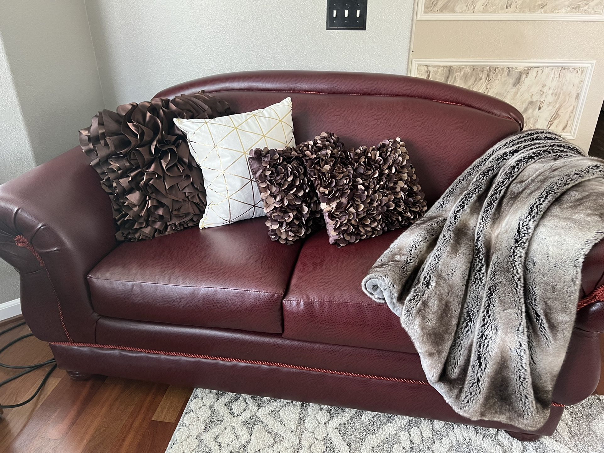 Leather Sofa, Loveseat And Armchair