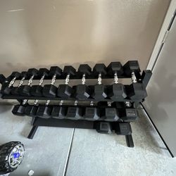 5-50lbs Dumbbells w/Rack 