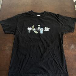 40s And Shorties T Shirt Mens Size L Gray Black shirt sleeve Adults