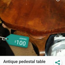 Vintage Pedastal Table . Walnut