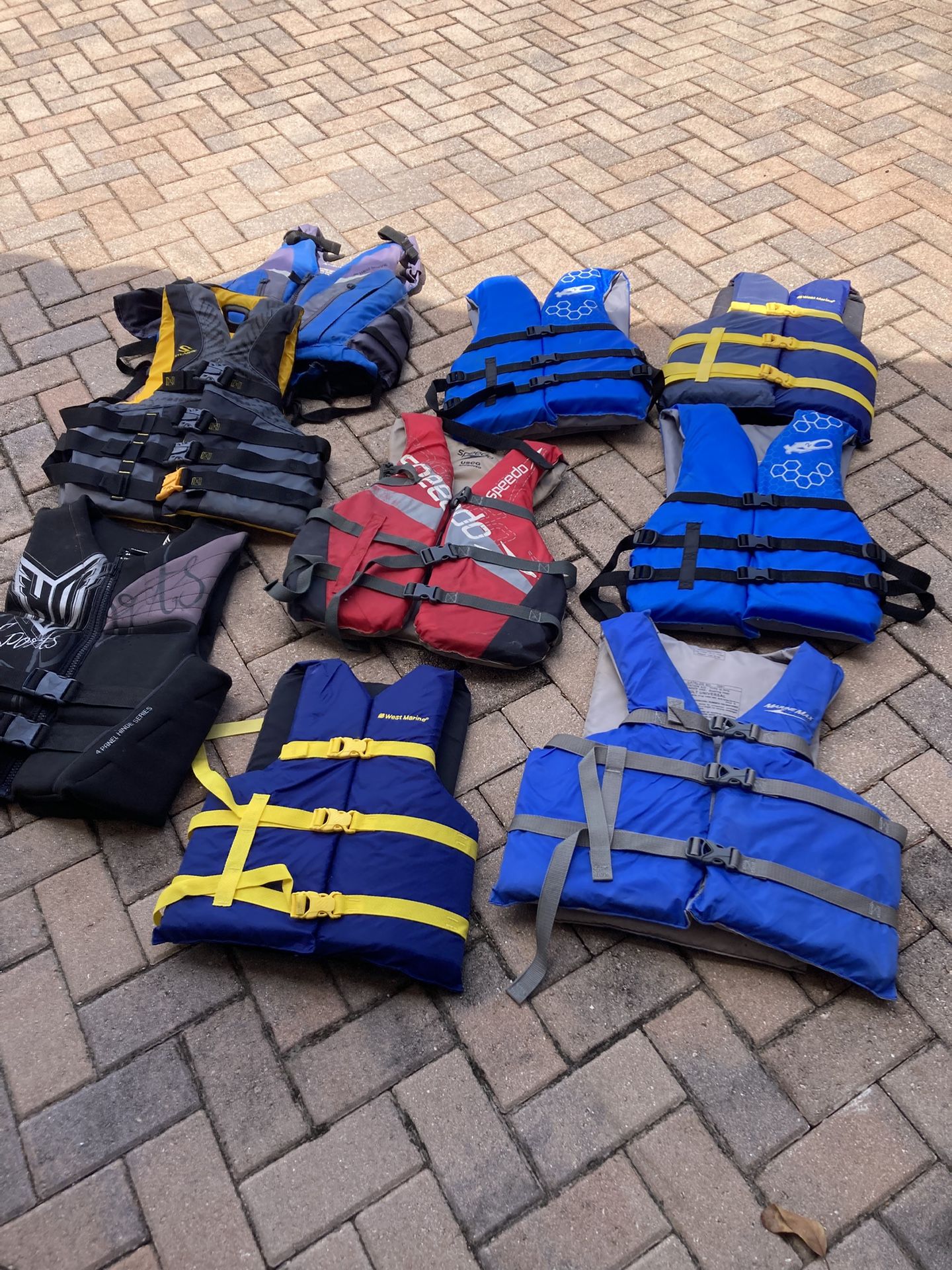 Jet Ski Vests (Lot of 10) Life Jackets