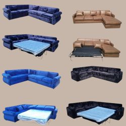 BRAND NEW SECTIONAL COUCHES SOFAS CHAISE LOUNGE  WITH SLEEPER 
