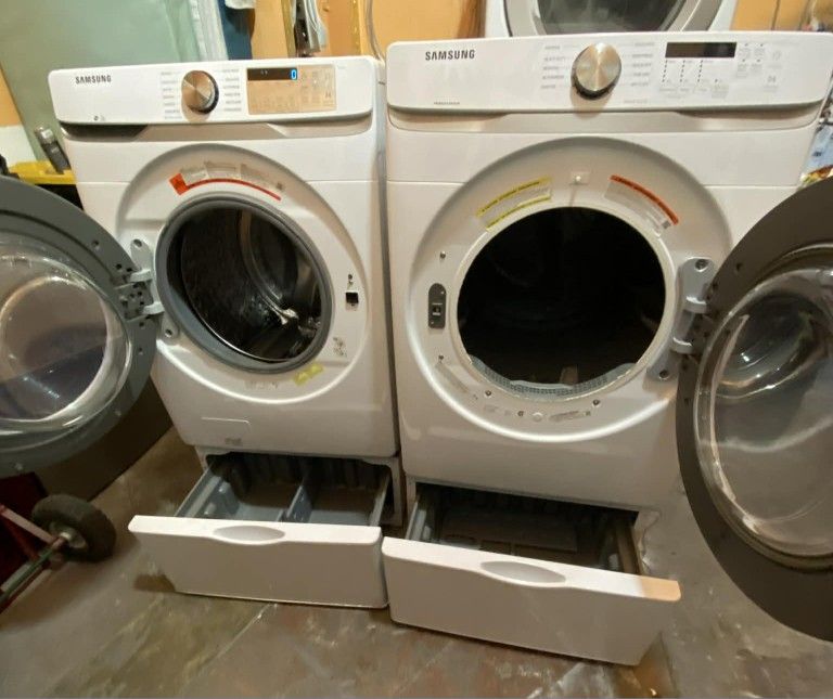 🍂SET WASHER AND DRYER PEDESTALS🍂✔️SAMSUNG✔️ 🆓️FREE DELIVERY🆓️ ✅️SIDE BY SIDE✅️