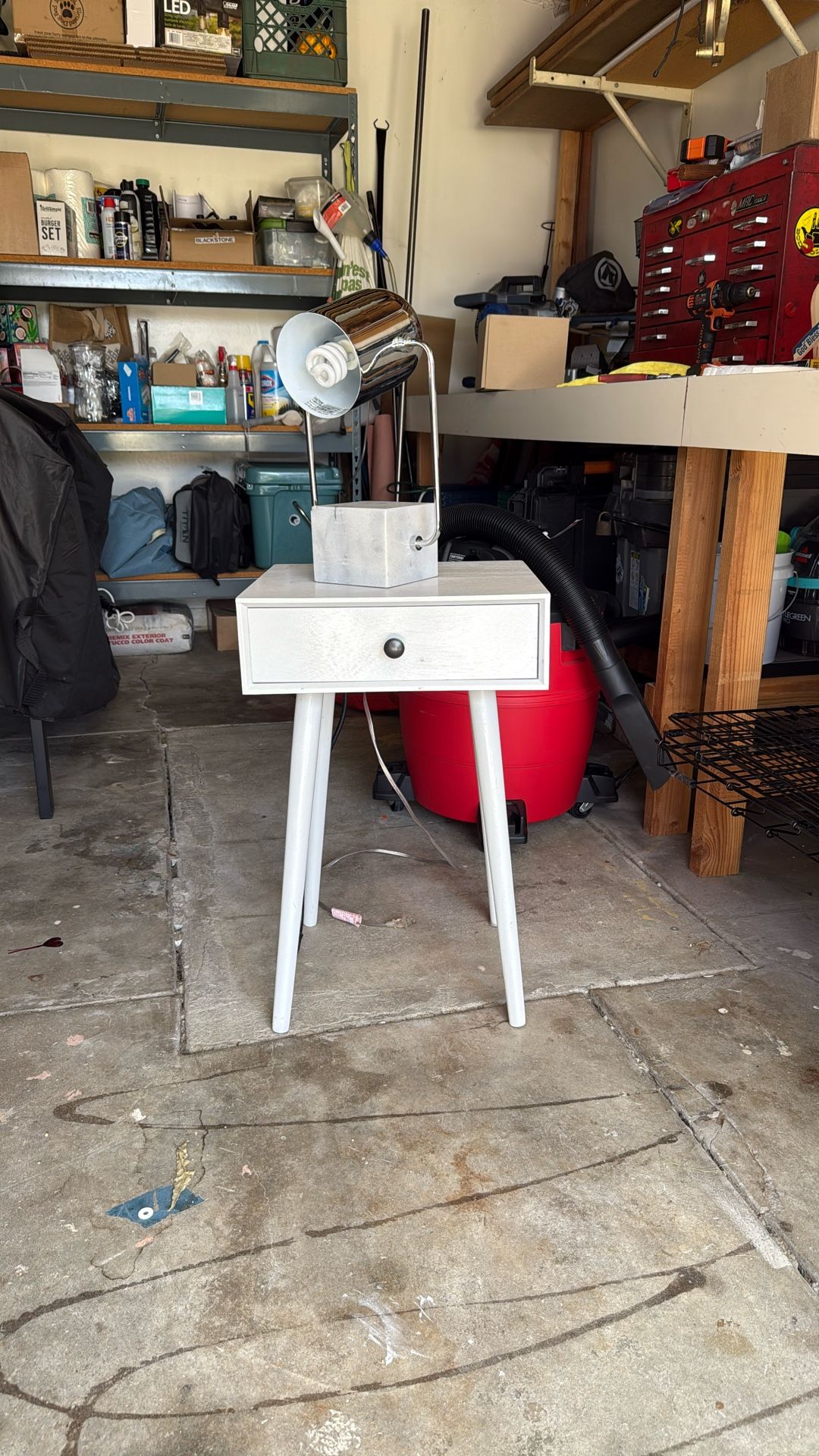 Night Stand And Marble Base Lamp
