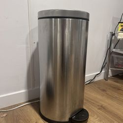 stainless steel tall 30L trash can