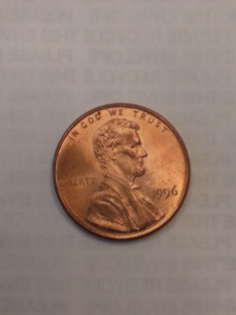 1996 No Mint Mark Lincoln Memorial Cent