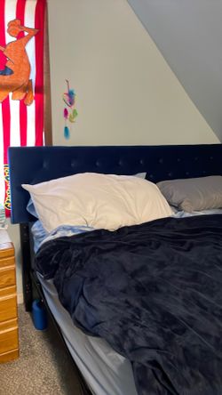 Cal king headboard blue